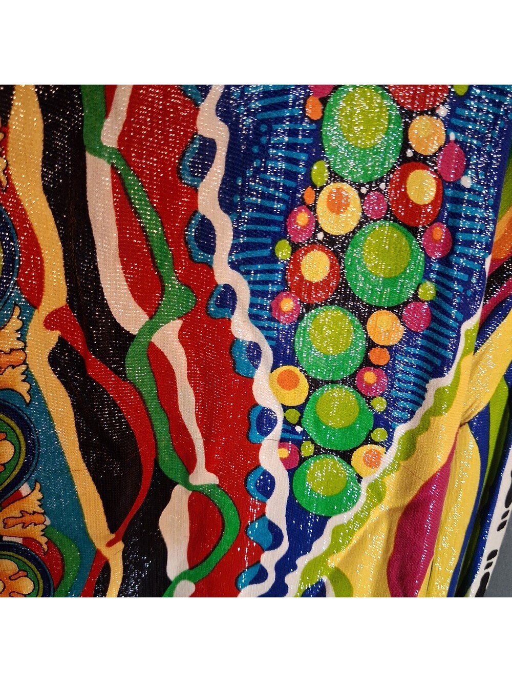Silversilk XL Colorful 100% Silk Vintage Zip-Up Shirt - Picture 2 of 6